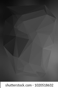 Design elements Business templates presentation. Easy editable vector illustration EPS 10 layout for brochure, monohrome triangle 3d effect crystal lattice on black white gradient grey background