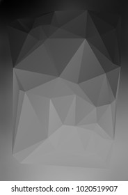 Design elements Business templates presentation. Easy editable vector illustration EPS 10 layout for brochure, monohrome triangle 3d effect crystal lattice on black white gradient grey background