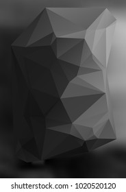 Design elements Business templates presentation. Easy editable vector illustration EPS 10 layout for brochure, monohrome triangle 3d effect crystal lattice on black white gradient grey background