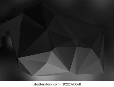 Design elements Business templates presentation. Easy editable vector illustration EPS 10 layout for brochure, monohrome triangle 3d effect crystal lattice on black white gradient grey background