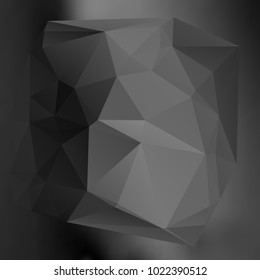 Design elements Business templates presentation. Easy editable vector illustration EPS 10 layout for brochure, monohrome triangle 3d effect crystal lattice on black white gradient grey background