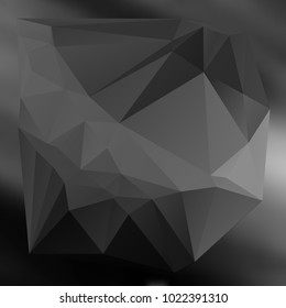 Design elements Business templates presentation. Easy editable vector illustration EPS 10 layout for brochure, monohrome triangle 3d effect crystal lattice on black white gradient grey background