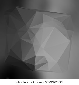 Design elements Business templates presentation. Easy editable vector illustration EPS 10 layout for brochure, monohrome triangle 3d effect crystal lattice on black white gradient grey background