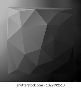 Design elements Business templates presentation. Easy editable vector illustration EPS 10 layout for brochure, monohrome triangle 3d effect crystal lattice on black white gradient grey background