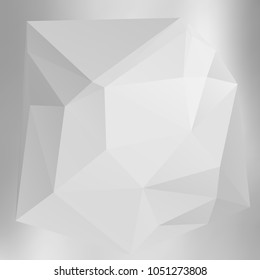 Design elements Business templates presentation. Easy editable vector illustration EPS 10 layout for brochure, monohrome triangle 3d effect crystal lattice on white gradient grey white background