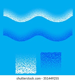 Design elements can use for Christmas, New Year backgrounds, cards, banners, web. Brushes with snow texture. Snow texture. Brushes with snow effect. Snow vector pattern