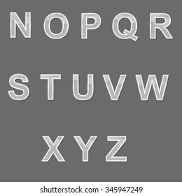 Design elements - ceramics 3D font. Set. Transparent mesh top. Vector illustration EPS10.