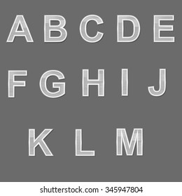 Design elements - ceramics 3D font. Set. Transparent mesh top. Vector illustration EPS10.