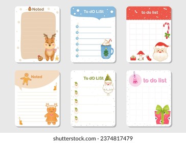 design elements for Christmas notebook, diary, stickers and other template.vector,illustration.