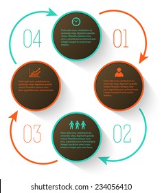 Design elements circle style background business presentation template. Vector illustration EPS 10 for technology info graphics, number banners, website page layout / report firm, ect. 