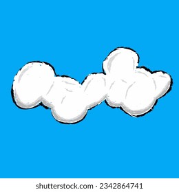 Design elements of cloud in scribble style