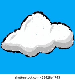 Design elements of cloud in scribble style
