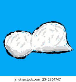 Design elements of cloud in scribble style
