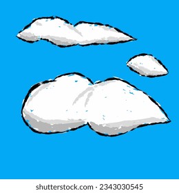 Design elements of cloud in scribble style