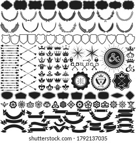 Design elements collection for crest making Vector