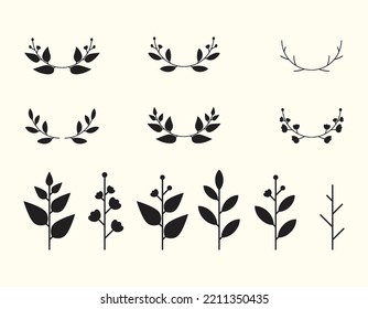 Design elements.
Collection of frame leaf and tree vector.