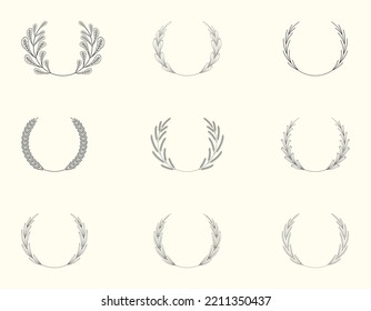 Design elements.
Collection of frame leaf and tree vector.