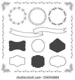 Design elements collection. Design elements for invitations, greeting cards, quotes, blogs, posters and more. Perfect For Wedding Frames.