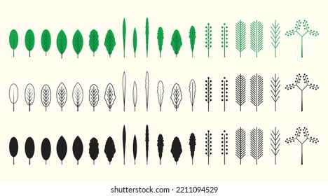 Design elements.
Collection of leaf and tree vector.