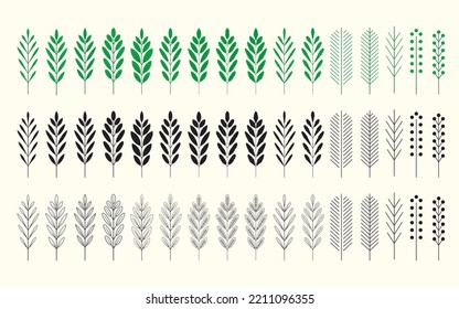Design elements.
Collection of leaf and tree vector.
