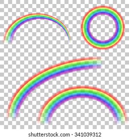 Design elements - collection of transparent rainbows. Vector illustration EPS10.