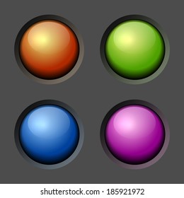Design elements. Color Buttons and Bulbs. Vector