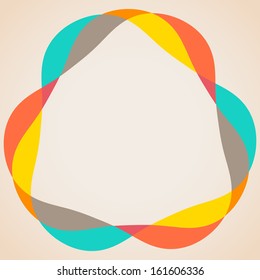 Design elements - colorful frame with waves. Vector  illustration.