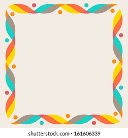 Design elements - colorful waves and dots. Vector frame  illustration.