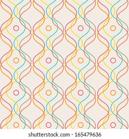 Design elements - colorful waves. Seamless background with tangled lines. Vector illustration.