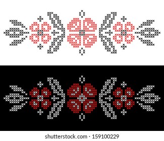 Cross Stitch Flower Border Images Stock Photos Vectors Shutterstock