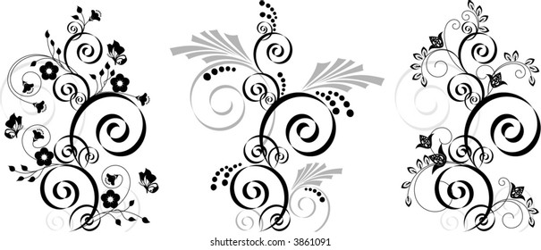 Design elements - Curly Floral Vector