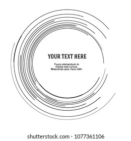 Design elements. Curved many streak. Abstract Circular logo element on white background isolated. Creative band art. Vector illustration EPS 10. digital for promotion new product