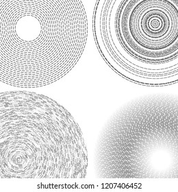 Design elements. Curved many streak. Abstract Circular Wireframe mesh logo element on white background isolated. Creative band art. Vector illustration EPS 10. digital for promotion new product
