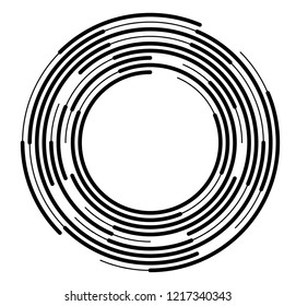 Design elements. Curved many streak. Abstract Circular Wireframe mesh logo element on white background isolated. Creative band art. Vector illustration EPS 10. digital for promotion new product