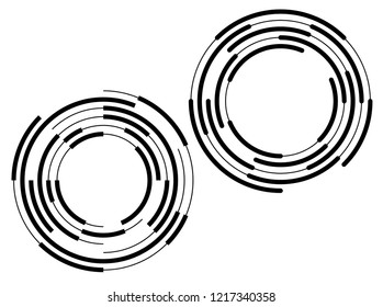 Design elements. Curved many streak. Abstract Circular Wireframe mesh logo element on white background isolated. Creative band art. Vector illustration EPS 10. digital for promotion new product