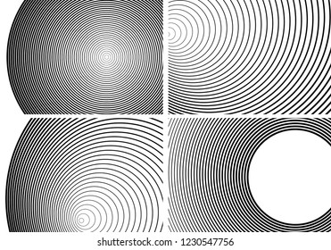 Design elements. Curved many streak. Abstract Circular logo element on white background isolated. Creative band art. Vector illustration EPS 10. digital for promotion new product