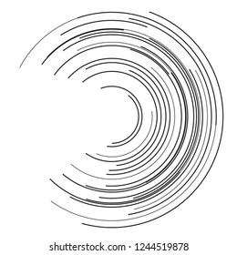 Design elements. Curved many streak. Abstract Circular logo element on white background isolated. Creative band art. Vector illustration EPS 10. digital for promotion new product
