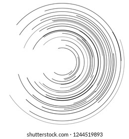 Design elements. Curved many streak. Abstract Circular logo element on white background isolated. Creative band art. Vector illustration EPS 10. digital for promotion new product