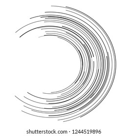 Design elements. Curved many streak. Abstract Circular logo element on white background isolated. Creative band art. Vector illustration EPS 10. digital for promotion new product