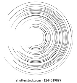 Design elements. Curved many streak. Abstract Circular logo element on white background isolated. Creative band art. Vector illustration EPS 10. digital for promotion new product