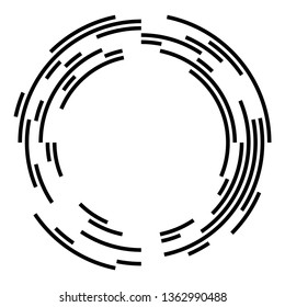 Design elements. Curved many streak. Abstract Circular Wireframe mesh logo element on white background isolated. Creative band art. Vector illustration EPS 10. digital for promotion new product 