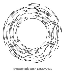 Designelemente. Gekrümmt viele Streifen. Abstraktes kreisförmiges Drahtgitter-Mesh-Logo-Element auf weißem Hintergrund einzeln. Kreative Band Kunst. Vektorgrafik EPS 10. digital für die Förderung neuer Produkt 