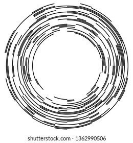 Design elements. Curved many streak. Abstract Circular Wireframe mesh logo element on white background isolated. Creative band art. Vector illustration EPS 10. digital for promotion new product 