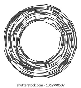 Design elements. Curved many streak. Abstract Circular Wireframe mesh logo element on white background isolated. Creative band art. Vector illustration EPS 10. digital for promotion new product 