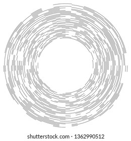 Design elements. Curved many streak. Abstract Circular Wireframe mesh logo element on white background isolated. Creative band art. Vector illustration EPS 10. digital for promotion new product 