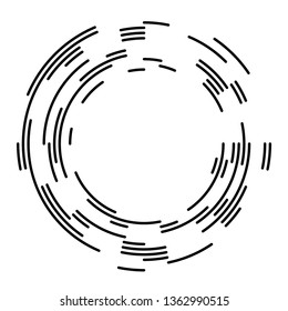 Design elements. Curved many streak. Abstract Circular Wireframe mesh logo element on white background isolated. Creative band art. Vector illustration EPS 10. digital for promotion new product 