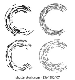 Design elements. Curved many streak. Abstract Circular logo element on white background isolated. Creative band art. Vector illustration EPS 10. digital for promotion new product