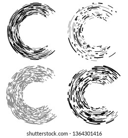 Design elements. Curved many streak. Abstract Circular logo element on white background isolated. Creative band art. Vector illustration EPS 10. digital for promotion new product
