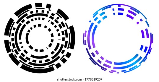 Design elements. Curved many streak. Abstract Circular Wireframe mesh logo element on white background isolated. Creative band art. Vector illustration EPS 10. digital for promotion new product