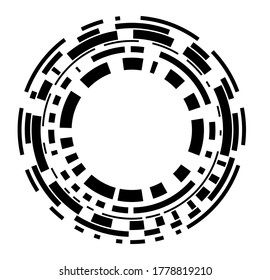 Elementos de diseño. Curvó muchas ramas. Resumen Elemento de logotipo de malla de malla de malla circular aislado sobre fondo blanco. Arte de banda creativa. Ilustración vectorial EPS 10. digital para promocionar nuevo producto